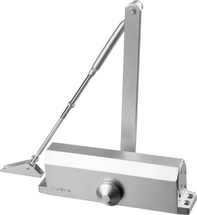 Доводчик дверной STAYER, для дверей массой до 100 кг, цвет серебро 37915-100 купить в Перми