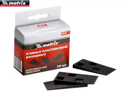 Клинья пластиковые распорные для корректировки при укладке напольных покрытий 40 шт MATRIX 88102 купить в Перми