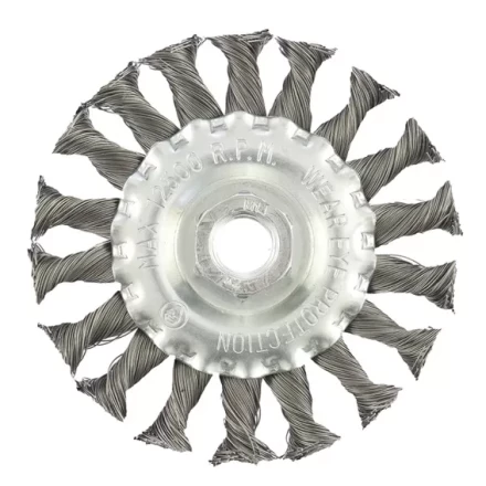 Щетка для УШМ 100 мм М14 плоская крученая  проволока 0,35 мм MATRIX 74631 купить в Перми