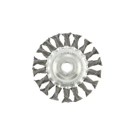 Щетка для УШМ 100 мм М14 плоская крученая  проволока 0,35 мм MATRIX 74631 купить в Перми