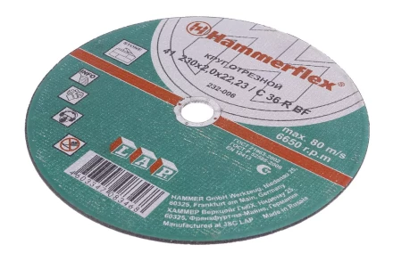Круг отрезной HAMMER 230х2х22 упак. 25 шт. купить в Перми