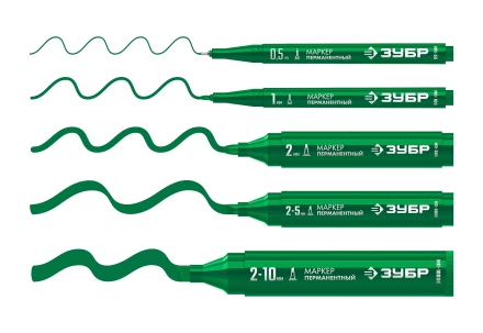 ЗУБР МП-300 зеленый, 2 мм перманентный маркер (06322-4) купить в Перми