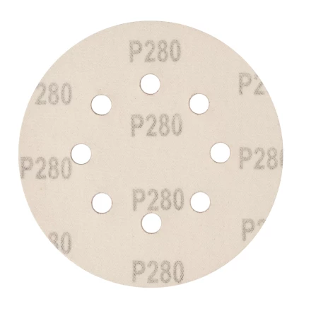 Круг абразивный на ворсовой подложке под &quot;липучку&quot;, перфорированный, P 280, 125 мм, 5 шт Сибртех 738127 купить в Перми