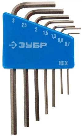 Набор ключей имбусовых ЗУБР &quot;ЭКСПЕРТ&quot; МИНИ для точных работ, Cr-V, HEX 0,7, 0,9, 1,3, 1,5, 2, 2,5, 3 мм, 7 шт 27471-H7 купить в Перми