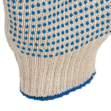 Перчатки трикотажные усиленные, с ПВХ точкой, 7 класс вязки Россия 677725 купить в Перми
