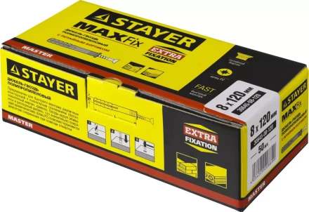 Дюбель-гвоздь полипропиленовый, потайный бортик, 8 x 120 мм, 50 шт, STAYER Master 30645-08-120 30645-08-120 купить в Перми