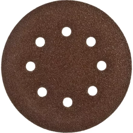 Круг шлифовальный ЗУБР &quot;СТАНДАРТ&quot; из абразивной бумаги на велкро основе, 6 отв., Р60, 150мм, 5шт 35350-150-060 купить в Перми