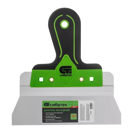 Шпатель фасадный Сибртех , нержавеющая сталь 420S45, 200 мм, 2-компонентная ручка, 85591 купить в Перми