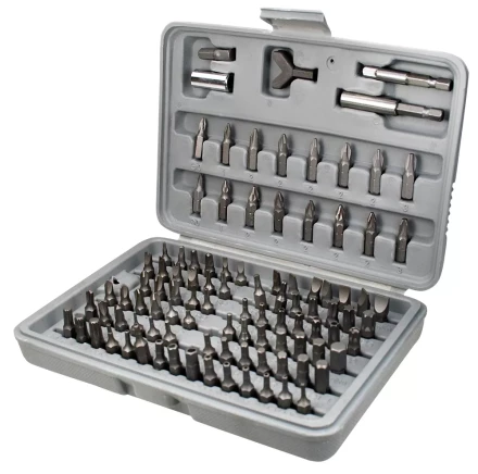 Набор бит, адаптеры для бит, CrV, 100 предм., в пласт. боксе  SPARTA 113975 купить в Перми