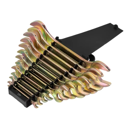 Набор ключей рожковых Сибртех 15281, 6-32 мм, 12 шт, желтый цинк купить в Перми