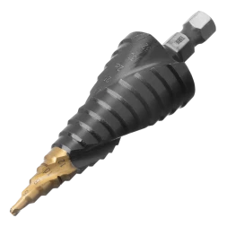 Сверло ступенчатое Denzel 723606, 4-6-8-10-12-14-16-18-20-22-24-26-28-30-32 мм, Р6М5, 6-гр. хвостовик