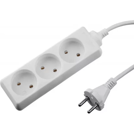 Удлинитель &quot;TOPELECTRO&quot; электрический, ПВС 2х1мм2, 3 гнезда, 3500 Вт, 1.5м, STAYER 55030-1.5 купить в Перми