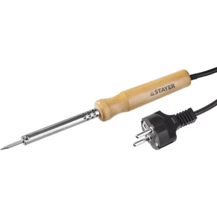 Паяльник MAXTerm с деревянной рукояткой, жало- конус, STAYER 55310-30, 30 Вт 55310-30 купить в Перми