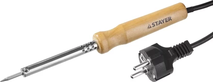 Паяльник MAXTerm с деревянной рукояткой, жало- конус, STAYER 55310-30, 30 Вт 55310-30 купить в Перми