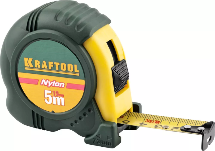 Рулетка KRAFTOOL "EXPERT" с нейлоновым покрытием, обрезин корпус, 5/19мм 34122-05-19_z01 купить в Перми