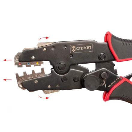 Пресс-клещи КВТ CTD+5 с механизмом быстрой смены матриц: комплект из 5 шт. для опрессовки (набор) (101859) купить в Перми