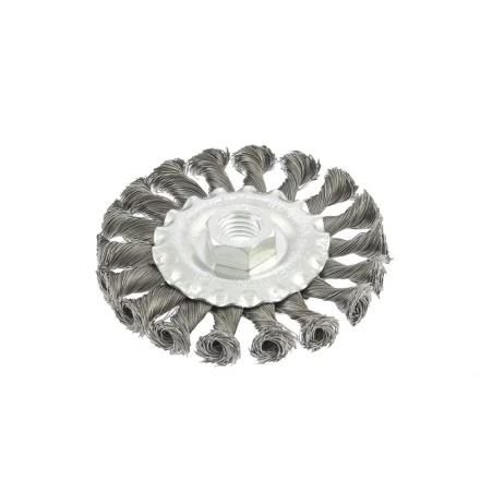 Щетка для УШМ 125 мм М14 плоская крученая проволока 0,35 мм MATRIX 74633 купить в Перми