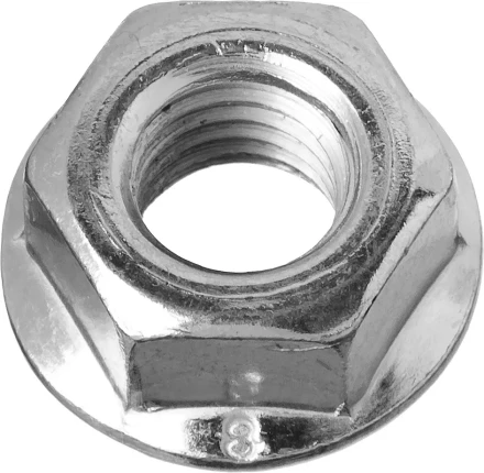 Гайка ЗУБР шестигранная DIN 6923 с фланцем, класс прочности 8, оцинкованная,  M12, ТФ6, 2 шт. 4-303636-12 купить в Перми