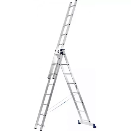 Лестница СИБИН универсальная, трехсекционная со стабилизатором, 9 ступеней 38833-09 купить в Перми