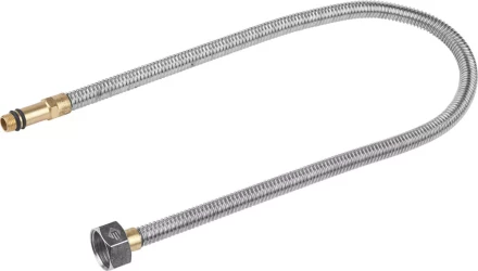 Подводка ЗУБР &quot;ЭКСПЕРТ&quot; сильфонная из нержавеющей стали, для смесителя, удлиненная, г/ш (гайка-штуцер), 1/2&quot;, 0,6м 51013-060 купить в Перми