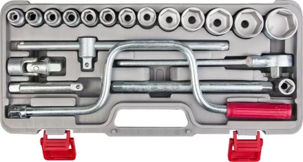Набор торцовых головок НИЗ &quot;Шоферский инструмент №3&quot;, 1/2&quot;, сталь 40Х, в пластиковом кейсе, 19 предметов 2761-30 купить в Перми