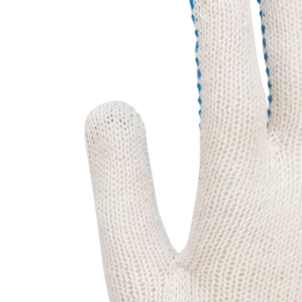 Перчатки трикотажные усиленные, с ПВХ точкой, 7 класс вязки Россия 677745 купить в Перми