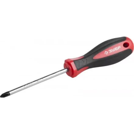 Отвертка ЗУБР "МАСТЕР", Cr-v, эргономичная двухкомпонентная рукоятка, PH2x100мм 25062-2-100_z03 купить в Перми