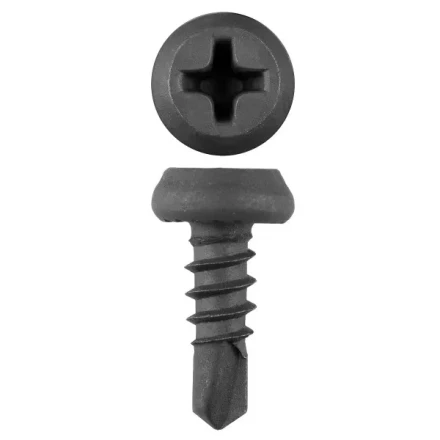 Саморезы ЗУБР &quot;МАСТЕР&quot; со сверлом фосфатированные, для крепления лист. металла до 2мм, полуцилиндр. головка, 3.8x11мм, 1000шт 4-300131-38-11 купить в Перми