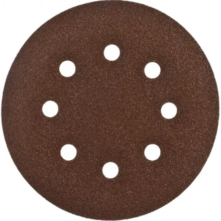 Круг шлифовальный ЗУБР &quot;СТАНДАРТ&quot; из абразивной бумаги на велкро основе, 6 отв., Р80, 150мм, 5шт 35350-150-080 купить в Перми
