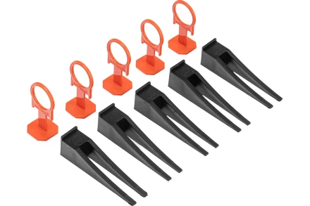 Комплект зажим + клин для системы выравнивания плитки СВП Кольцо, 250/250 шт. в коробе Сибртех 88114 купить в Перми