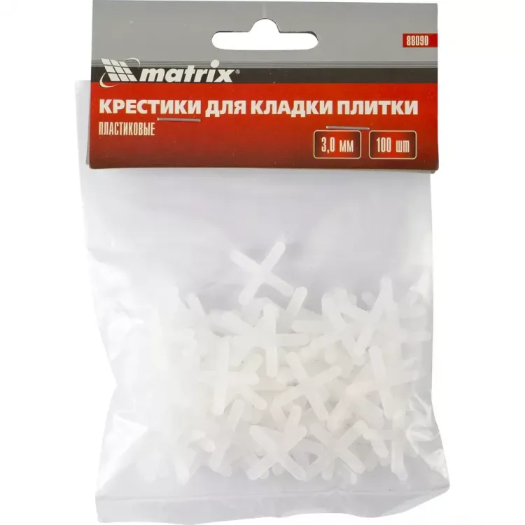 Крестики 3 мм для кладки плитки 100 штук MATRIX артикул 88090 купить в Перми