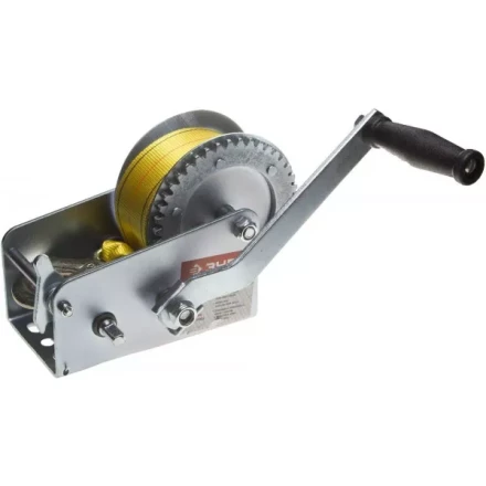 Лебедка ручная барабанная ЗУБР &quot;ПРОФЕССИОНАЛ&quot;, тяговая, ленточная, 0,9т, 10м 43115-0.9 купить в Перми