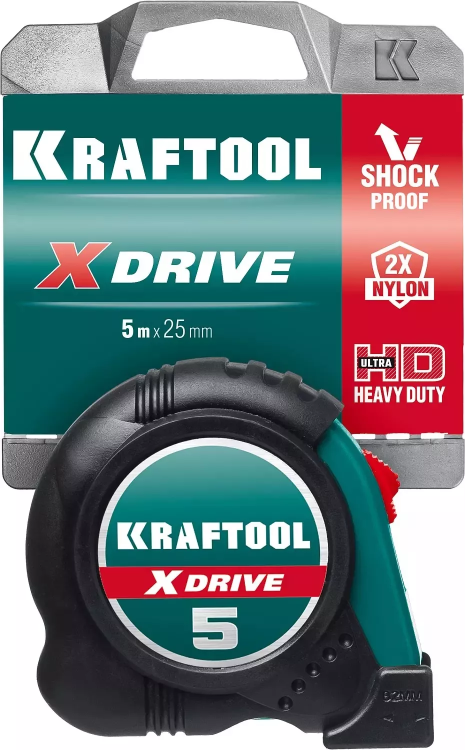 Рулетка KRAFTOOL с нейлоновым покрытием, обрезин корпус, 5/25мм 34122-05-25_z02 купить в Перми