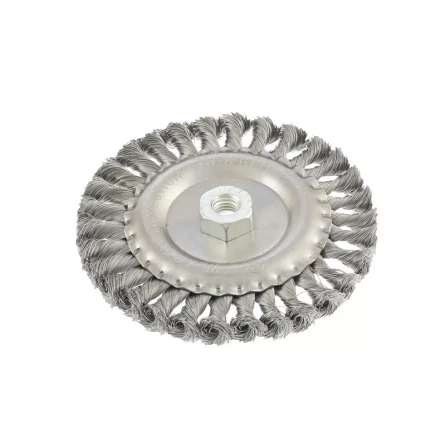 Щетка для УШМ 150 мм М14 плоская крученая проволока 0,35 мм MATRIX 74635 купить в Перми