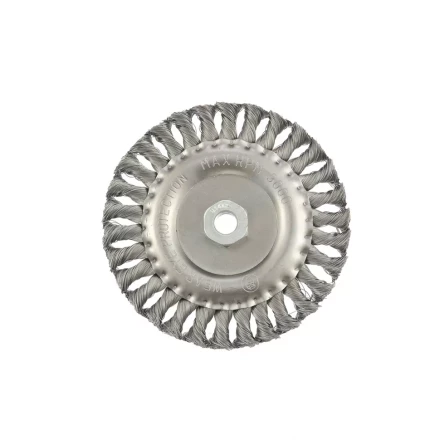 Щетка для УШМ 150 мм М14 плоская крученая проволока 0,35 мм MATRIX 74635 купить в Перми