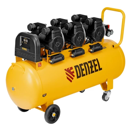Компрессор безмасл. малошумн. DLP-4500/150, 4,5 кВт, 3х1,5 кВт,150 л, 2850 об/мин,750 л/мин// Denzel 58146 купить в Перми