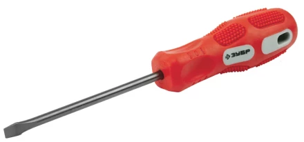 Отвертка ЗУБР &quot;ПРОФИ&quot; хромованадиевая сталь, двухкомпонентная рукоятка, магнит наконечник, SL5,0x100мм 25231-5.0-100_z01 купить в Перми