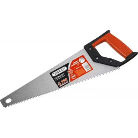 Ножовка по дереву (пила) MIRAX Universal 400 мм, 5 TPI, рез вдоль и поперек волокон, для крупных и средних заготовок 1502-40_z01 купить в Перми