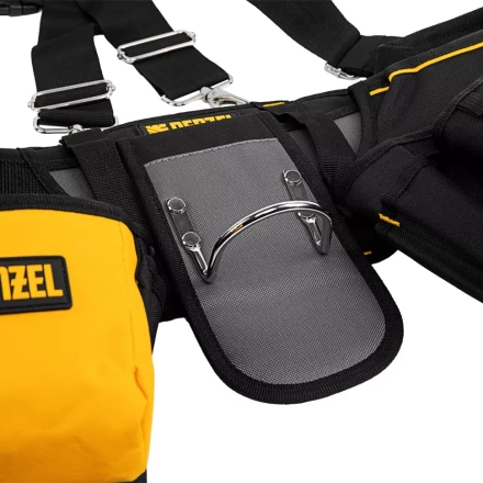 Пояс монтажника усиленный, с лямками, сумки поясные, держатель для молотка// Denzel 90290 купить в Перми