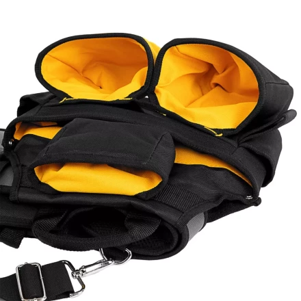 Пояс монтажника усиленный, с лямками, сумки поясные, держатель для молотка// Denzel 90290 купить в Перми