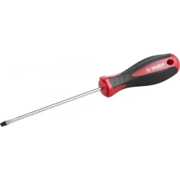 Отвертка ЗУБР "МАСТЕР", Cr-v, эргономичная двухкомпонентная рукоятка, SL3,0x100мм 25061-3.0-100_z03