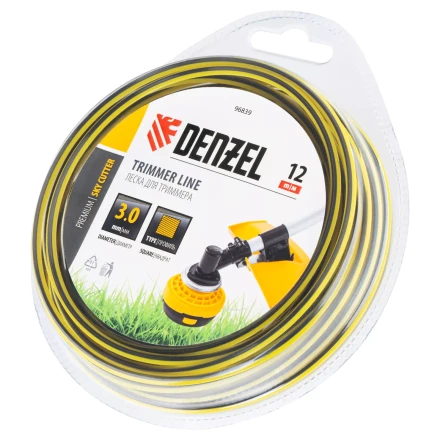 Леска для триммера двухкомпонентная квадратная, 3,0мм х 12м, блистер SkyCutter Denzel 96839 купить в Перми