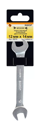 Ключ гаечный рожковый двусторонний 12х14 Энкор 26018 купить в Перми