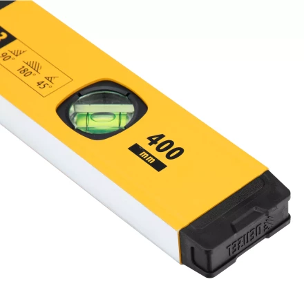 Уровень алюминиевый Denzel 33690, магнит., фрезерованный, 3 глазка (1 зеркал.), 0,5 мм/м, 400 мм купить в Перми