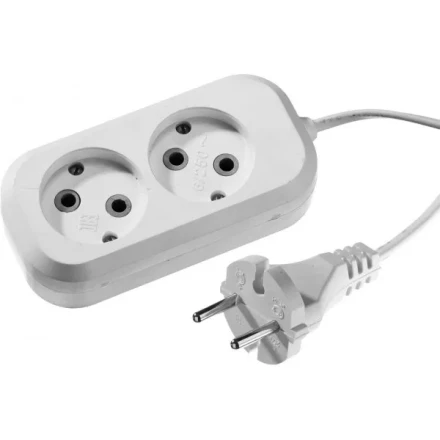 Удлинитель СИБИН электрический, ШВВП сечение 0,75кв мм, 2 гнезда, макс мощн 1300Вт, 5м 55091-5 купить в Перми