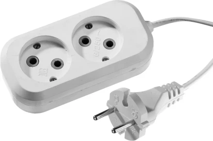 Удлинитель СИБИН электрический, ШВВП сечение 0,75кв мм, 2 гнезда, макс мощн 1300Вт, 5м 55091-5 купить в Перми