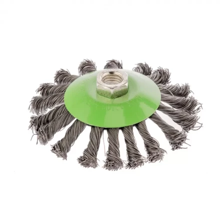 Щетка для УШМ 115 мм М14 Тарелка крученая проволока 0,5 мм Сибртех 746107 купить в Перми