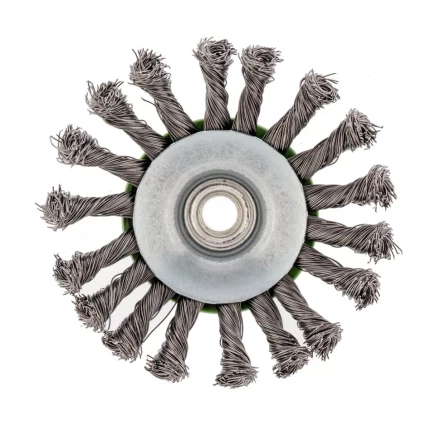 Щетка для УШМ 115 мм М14 Тарелка крученая проволока 0,5 мм Сибртех 746107 купить в Перми