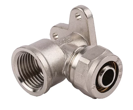 Уголок ЗУБР соединительный с креплением к полу, цанга-гайка, 1/2&quot;х16х2,0 мм, никель 51411-16-1/2 купить в Перми