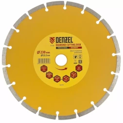 Диск алмазный отрезной Turbo 230 х 22,2 мм сухая резка DENZEL артикул 73114